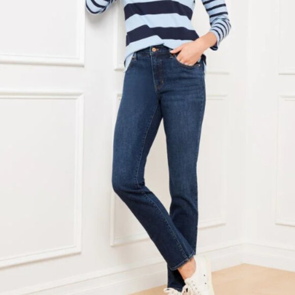 Talbots Straight Leg Jeans Dark Wash Size 12 NEW - Picture 1 of 11